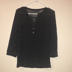 Outback Red Women's Shirt size M Black & White Polka Dots